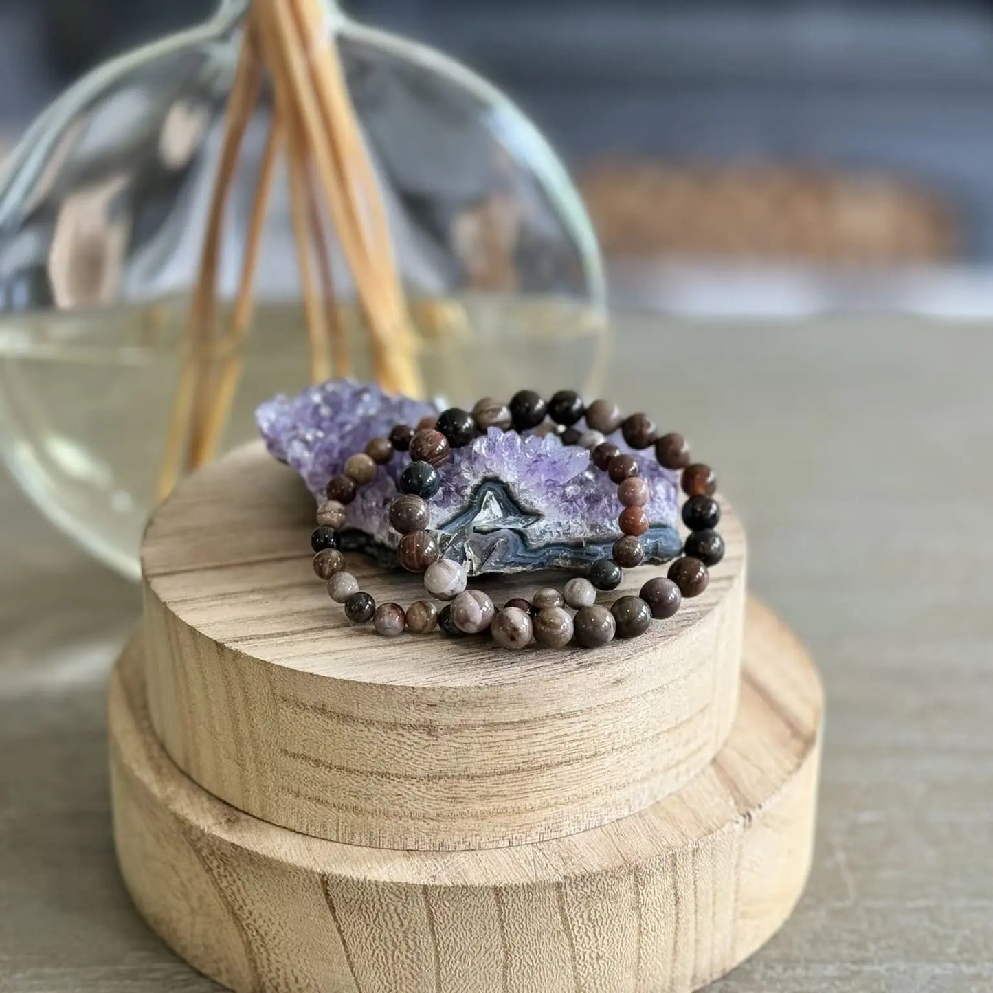 Bracelet en Bois fossilisé 8mm - Mon minéral