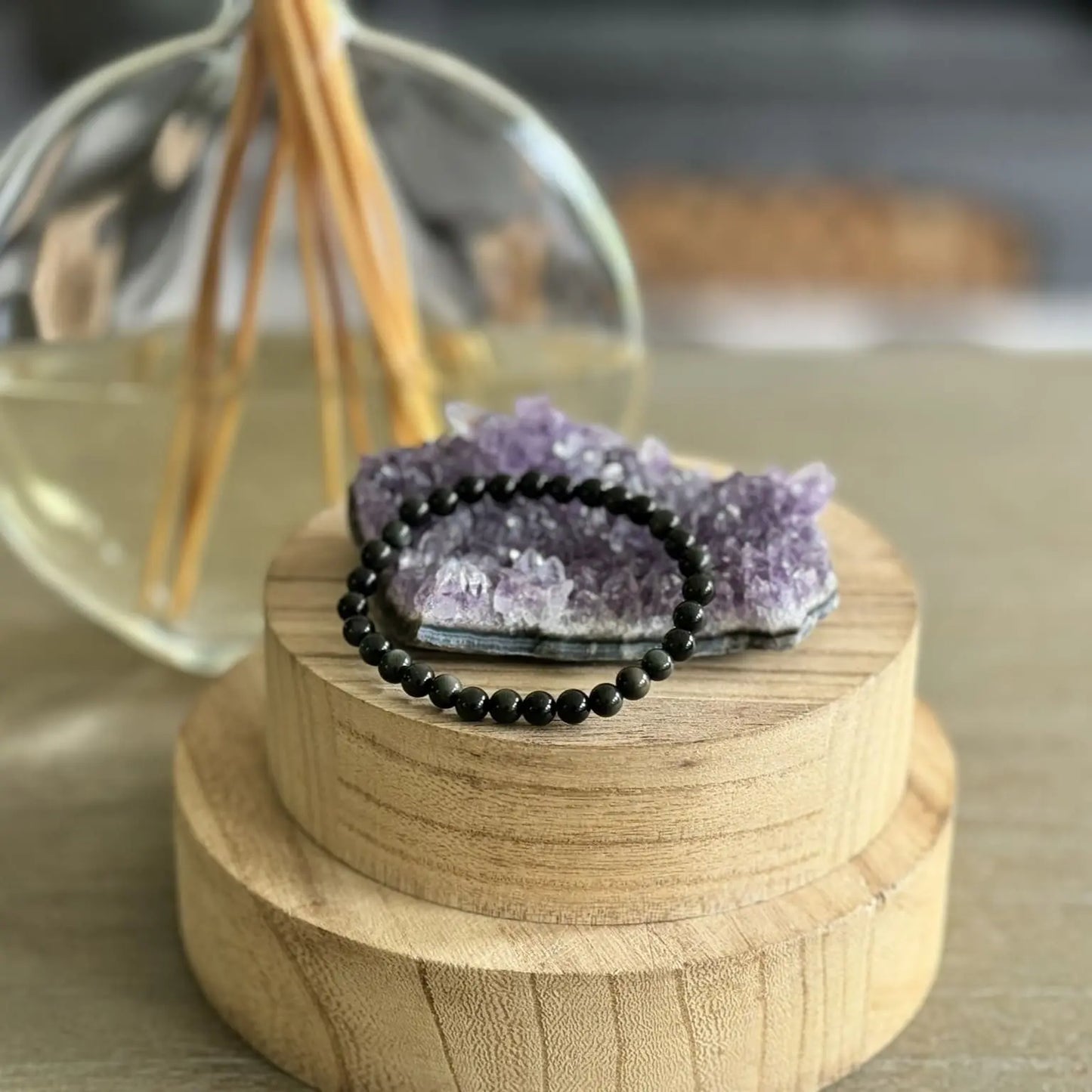 Bracelet Obsidienne œil céleste 6mm - Mon minéral