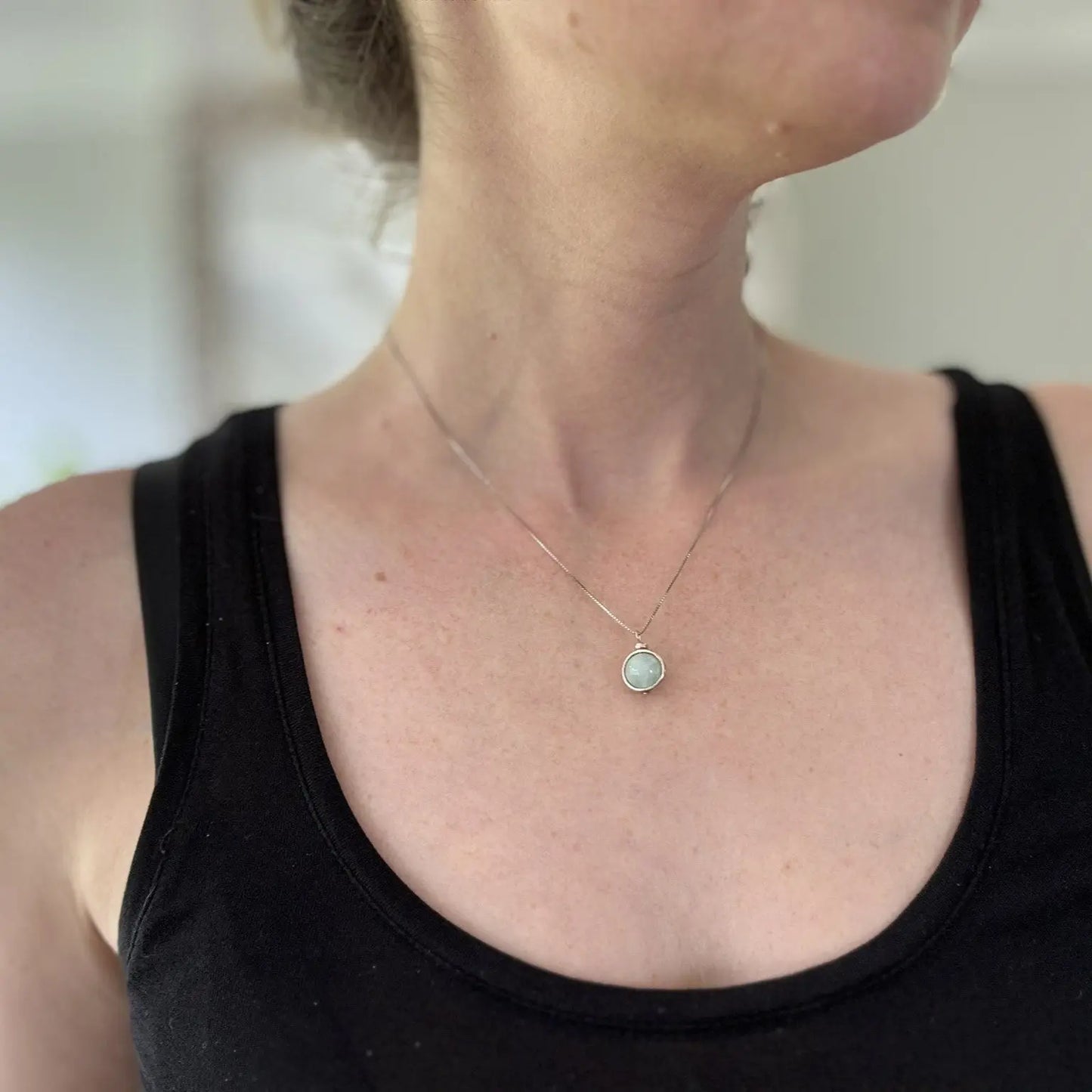 Collier en argent Aigue marine - Mon minéral