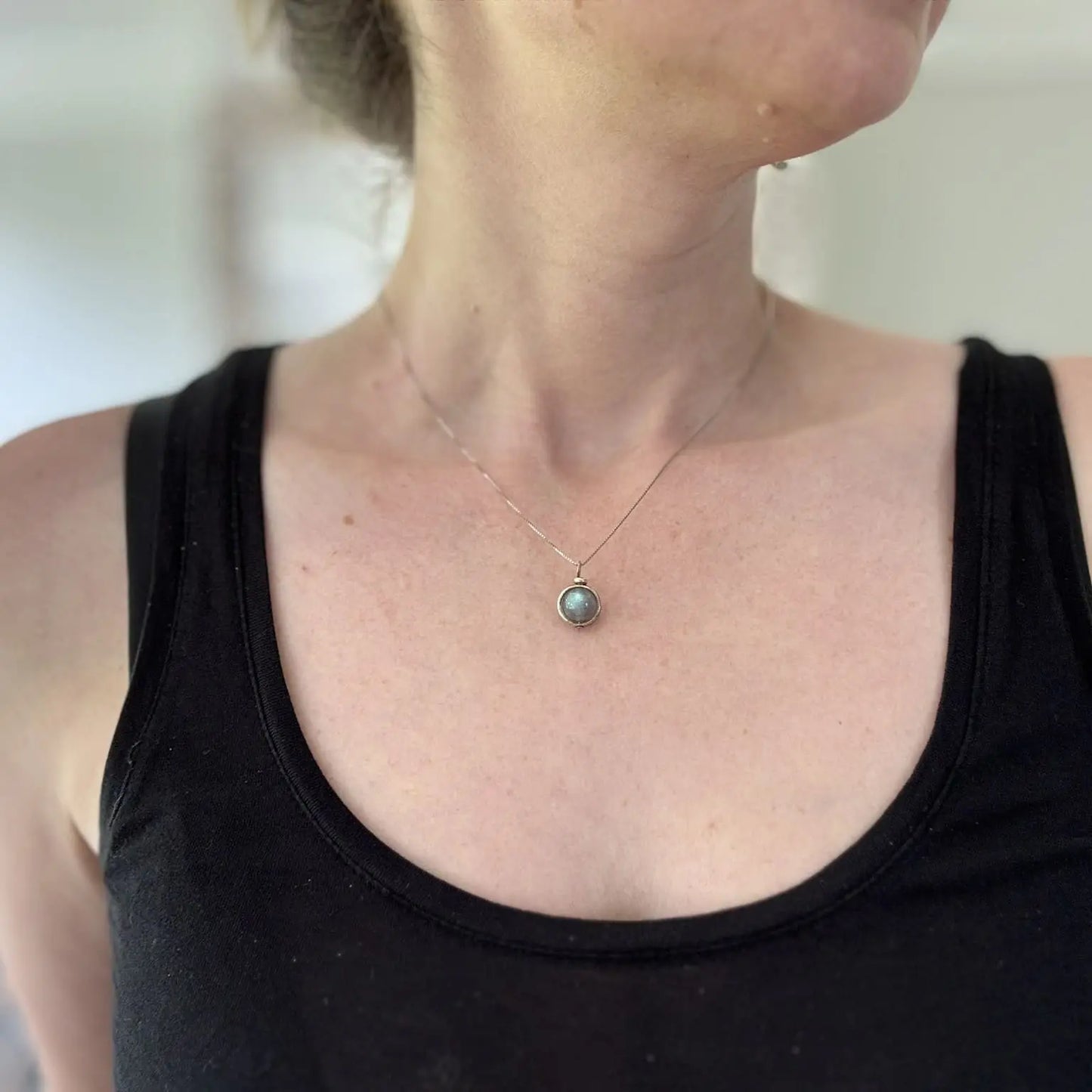Collier argent en Labradorite - Mon minéral