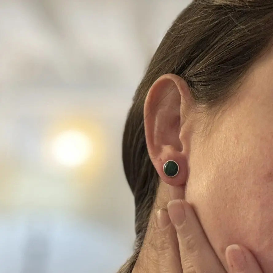 Boucle d'oreille en malachite - Mon minéral
