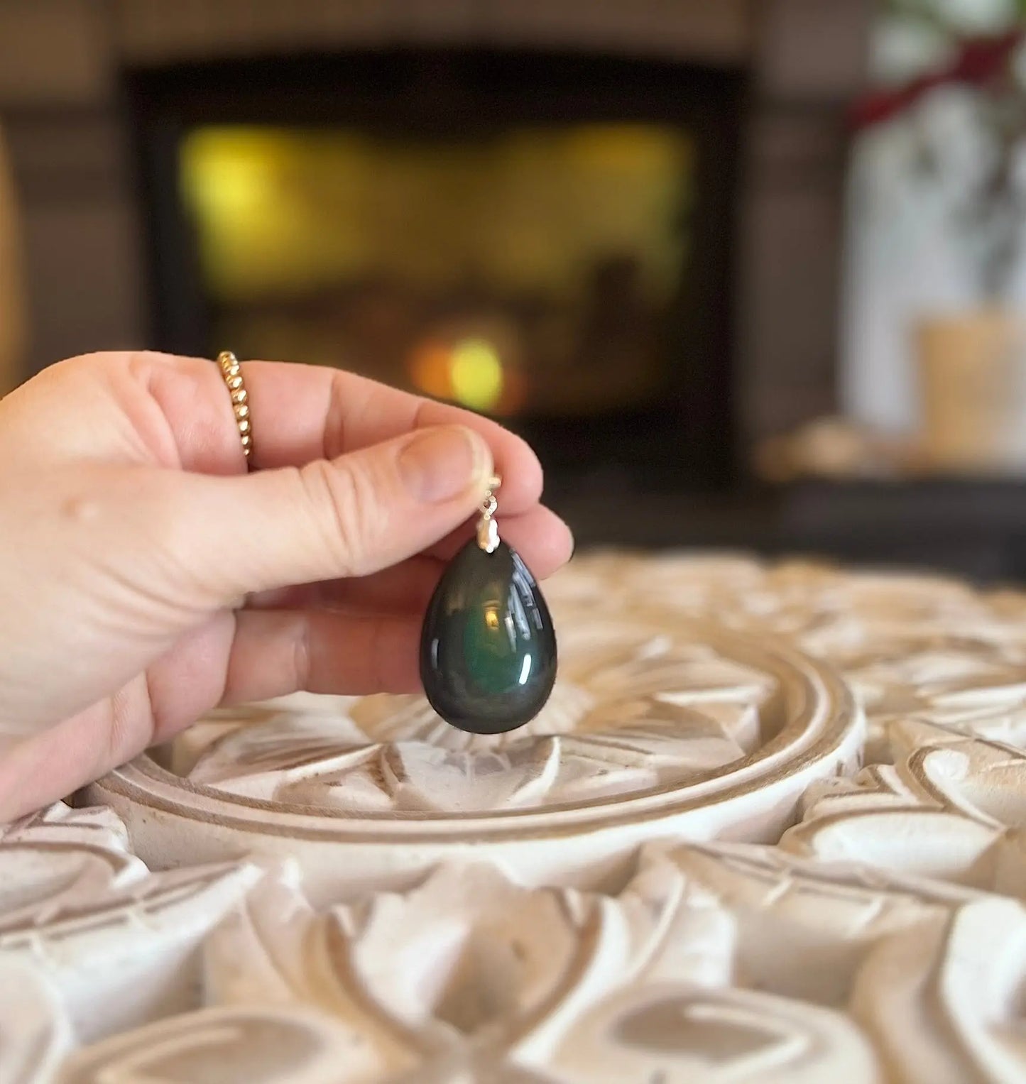 Pendentif Obsidienne œil céleste - Mon minéral