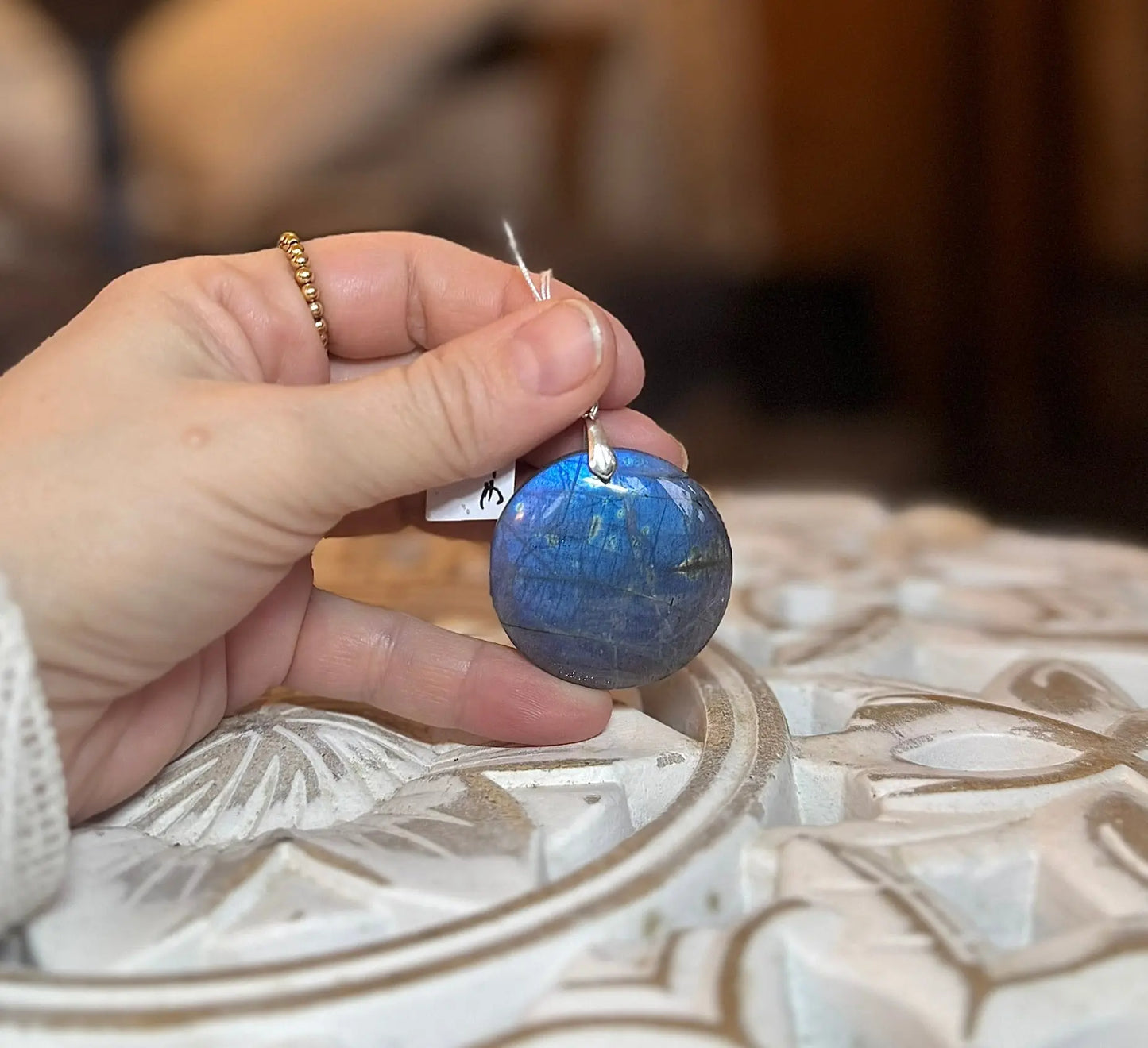 Pendentif rond labradorite - Mon minéral