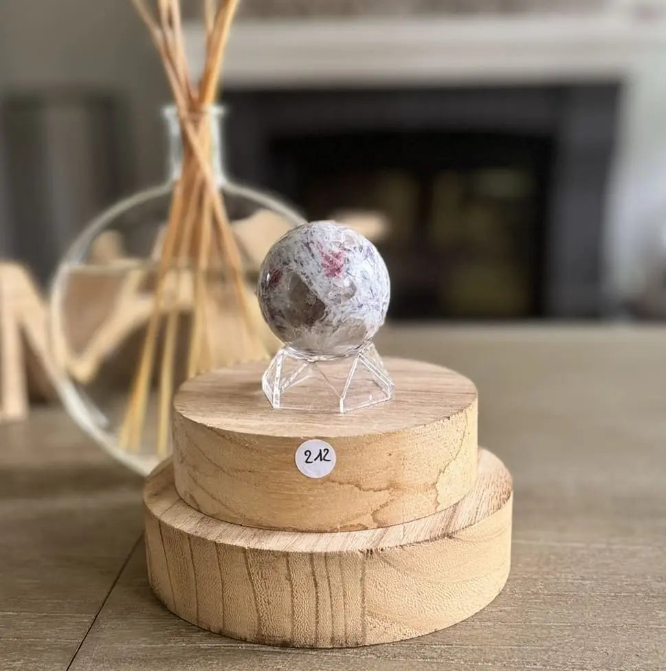 Lépidolite sur tourmaline rose