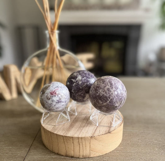 Lépidolite sur tourmaline rose