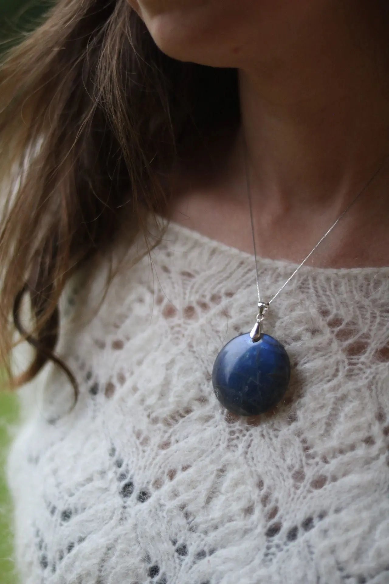 Pendentif rond labradorite - Mon minéral 
