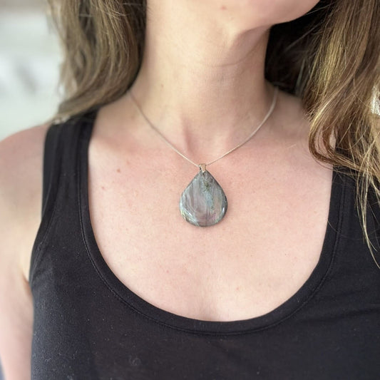 Pendentif  Labradorite violette