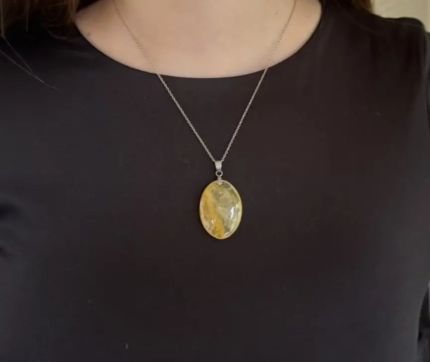 Pendentif quartz hématoïde orange - Mon minéral